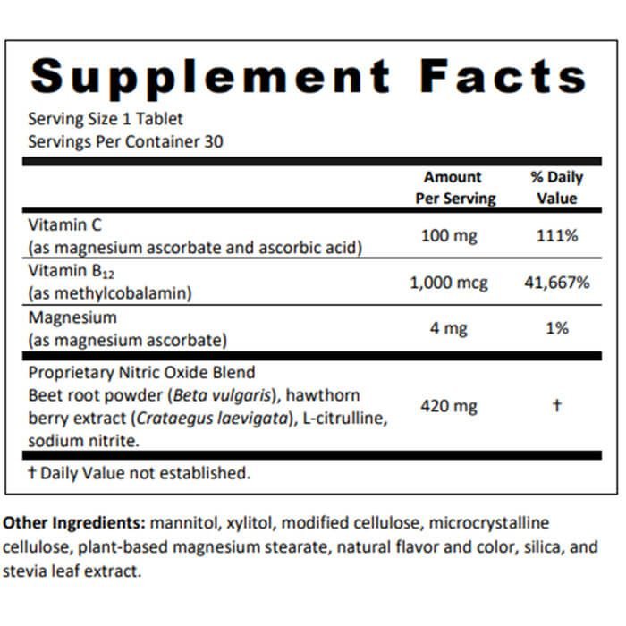 CircO2 official Supplement Facts label